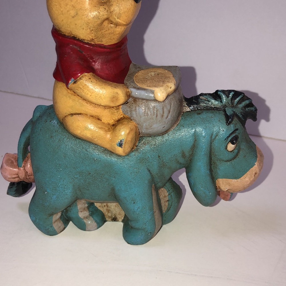 Vintage Winnie The Pooh, Piglet and Eeyore Cast Iron Door Stop - Picture 4 of 10